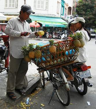 Vendor selling pineapple